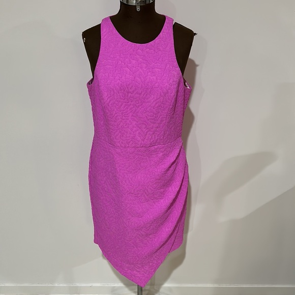 Sheike hot pink textured drape dress size 12 - Picture 2 of 8